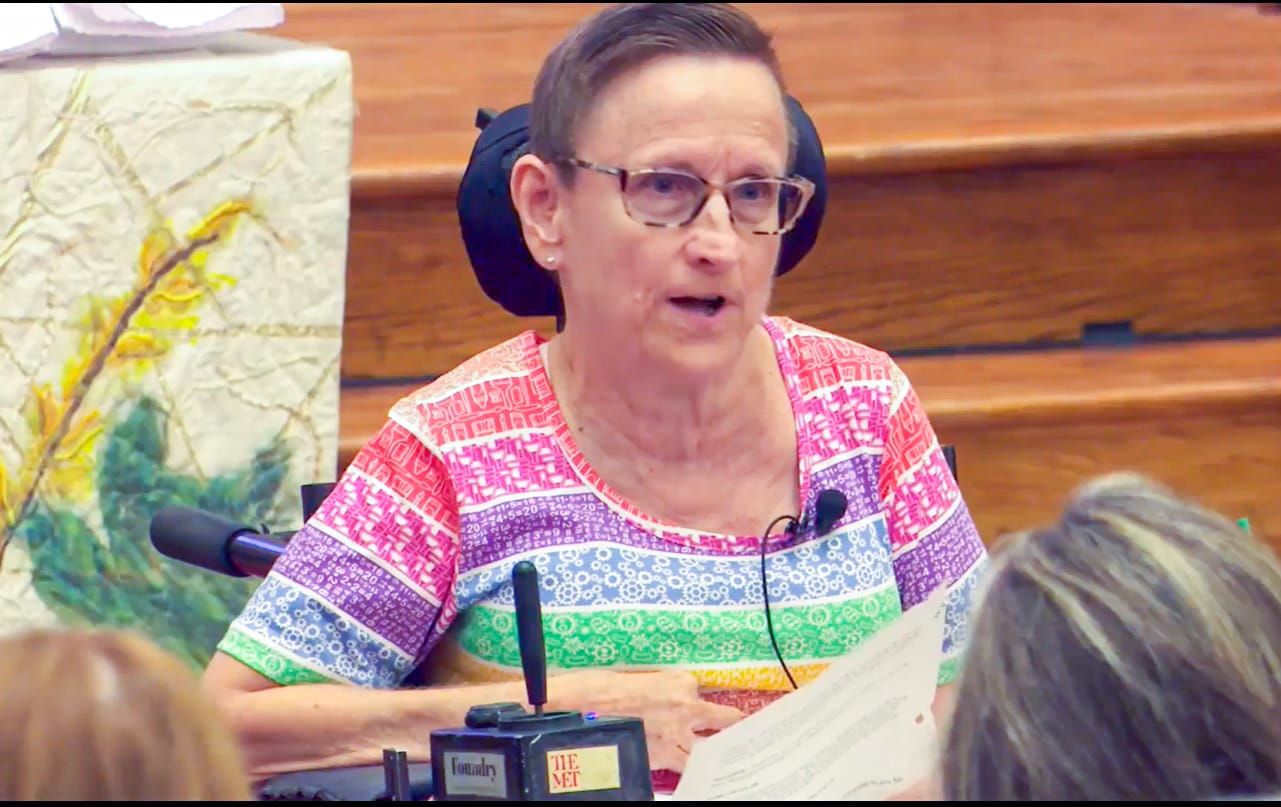 Nancy as a Scripture reader at Foundry, summer 2024